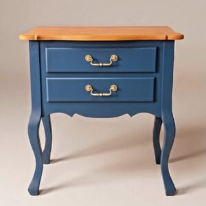 Mesa de Cabeceira em Madeira Peroba Rosa – Azul Petróleo