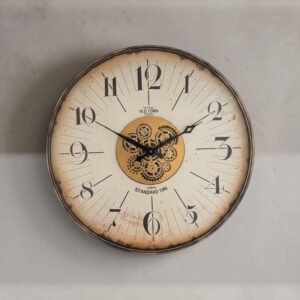 Relógio de Parede com Máquina Exposta em Metal – 80 cm de Diâmetro